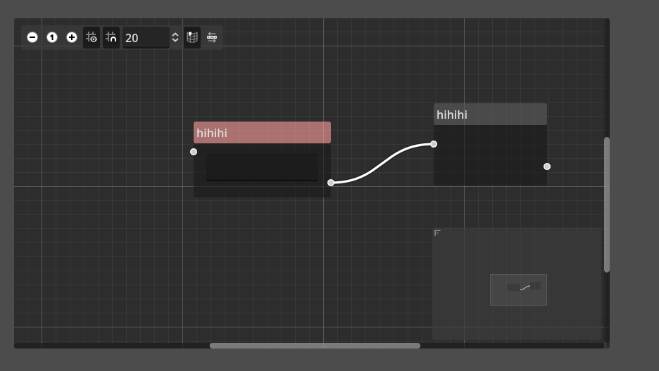 Two nodes being connected to each other.